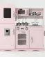 Pink Wooden Play Kitchen (with 10 Utensils)